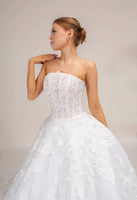 LOOK 25 Straight neckline embroidery  bridal gown (Model WG2024-25)