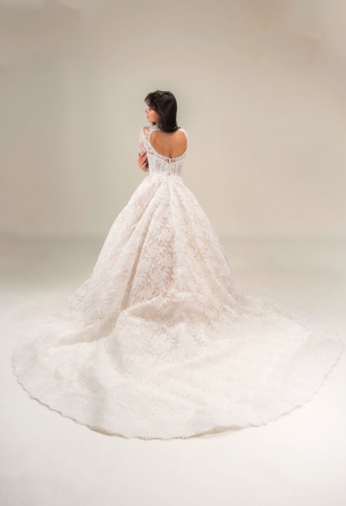 LOOK 16 Luxurious corded French lace bridal gown (Model WG2024-16)