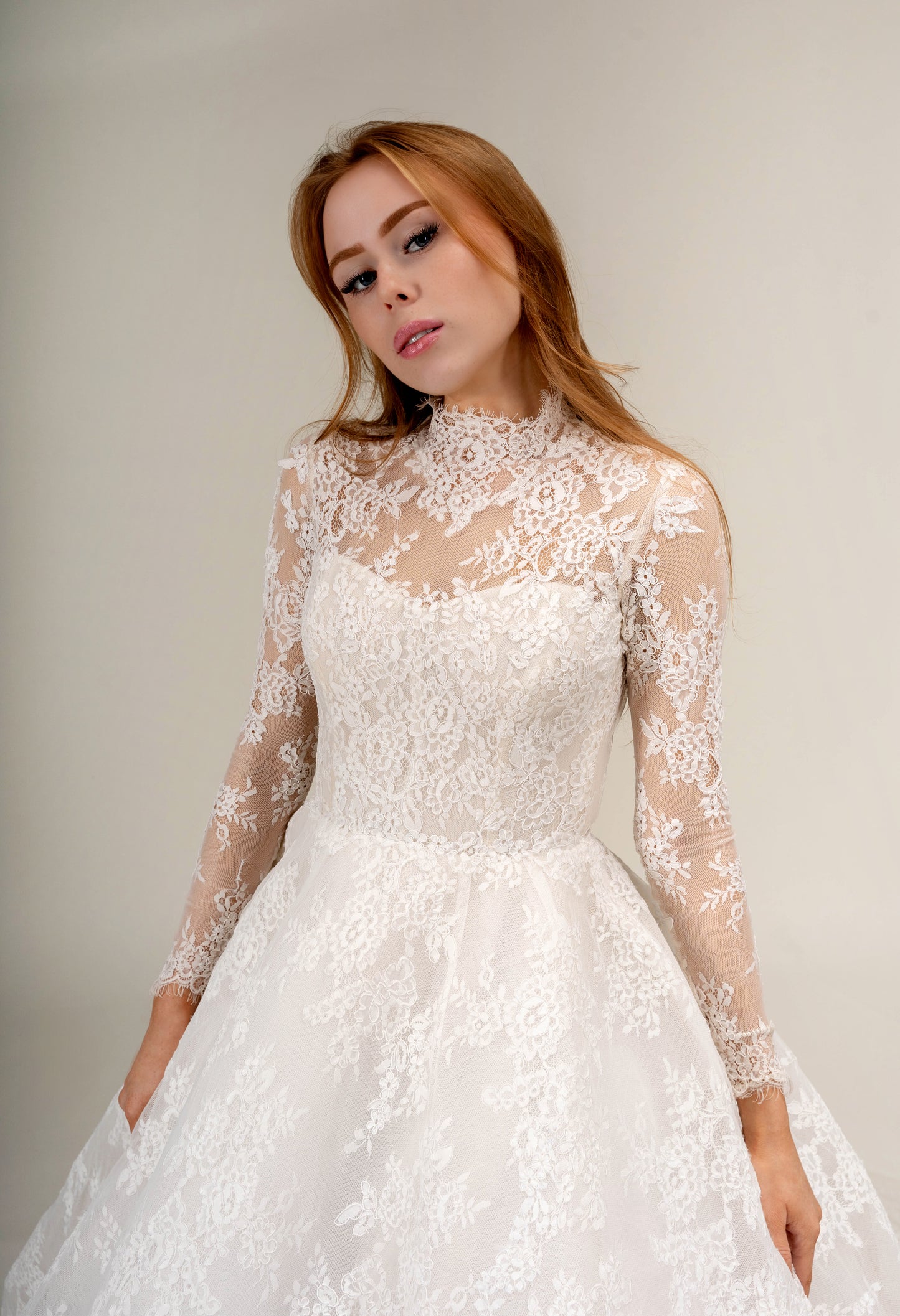 LOOK 7 Luxurious corded French lace bridal gown (Model WG2024-07)