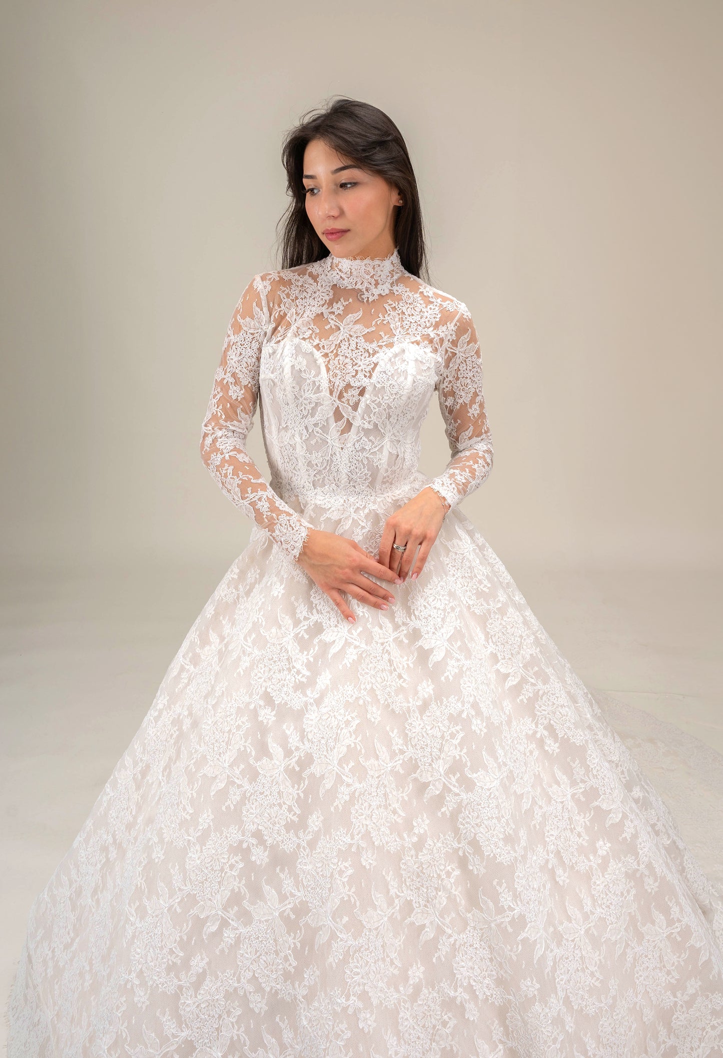LOOK 16 Luxurious corded French lace bridal gown (Model WG2024-16)