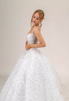 LOOK 8 Classic square neckline glittering sequins bridal gown (Model WG2024-08)