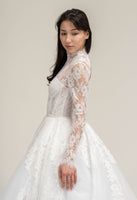 LOOK 26 Modest french corded lace sleeves bridal gown (Model WG2024-26)